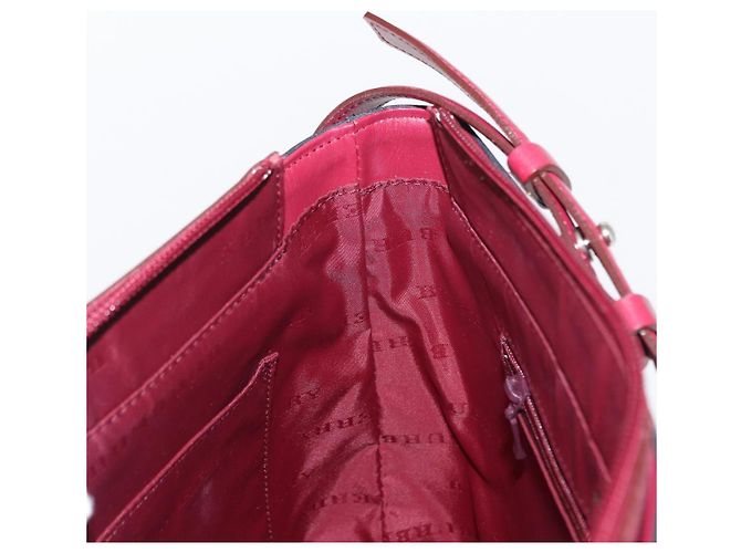 Burberry Borsa a Spalla Nova Check in Nylon e Pelle Grigia Argento Auth ka787 Marrone - vista 18