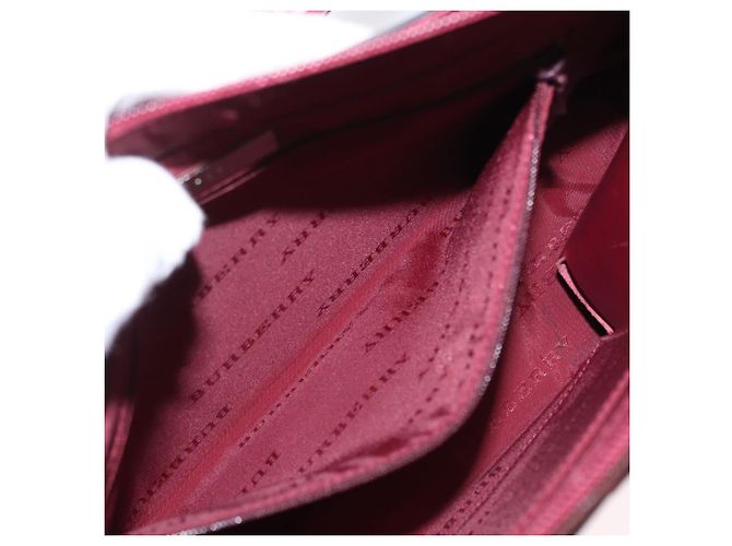 Burberry Borsa a Spalla Nova Check in Nylon e Pelle Grigia Argento Auth ka787 Marrone - vista 20