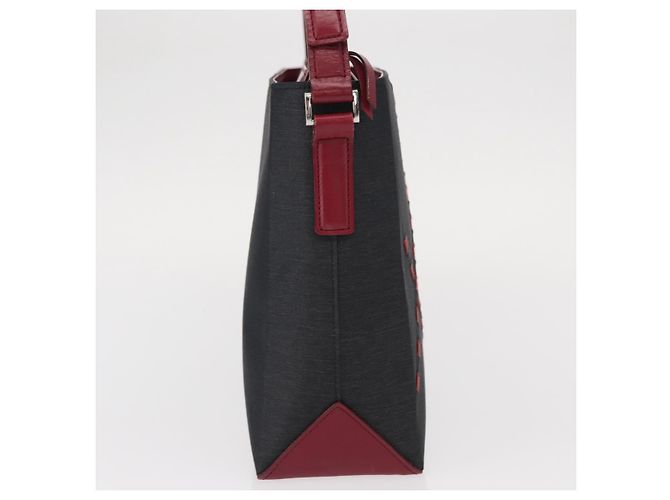 Burberry Borsa a Spalla Nova Check in Nylon e Pelle Grigia Argento Auth ka787 Marrone - vista 5