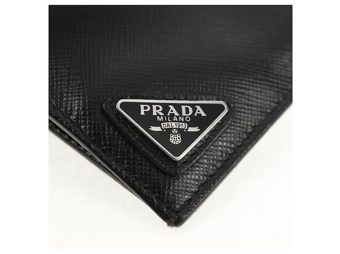 Saffiano Portafoglio PRADA in pelle Safiano Nero Auth 156712V - vista 12