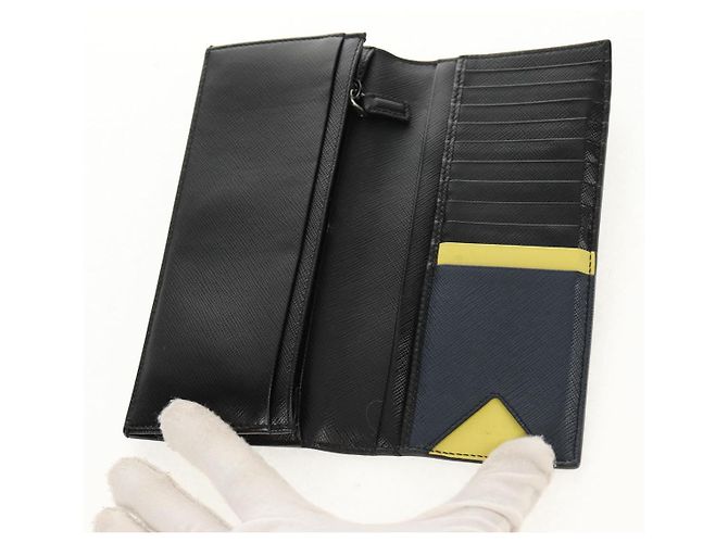 Saffiano Portafoglio PRADA in pelle Safiano Nero Auth 156712V - vista 13