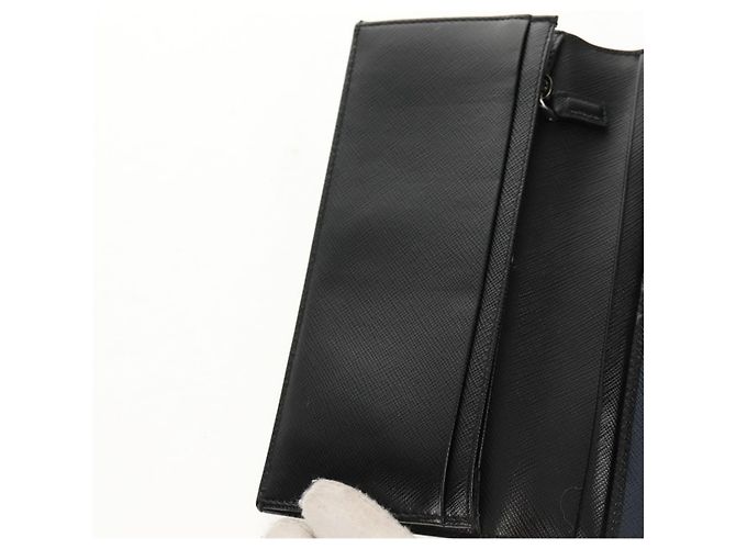 Saffiano Portafoglio PRADA in pelle Safiano Nero Auth 156712V - vista 14