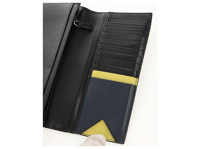 Saffiano Portafoglio PRADA in pelle Safiano Nero Auth 156712V - vista 15