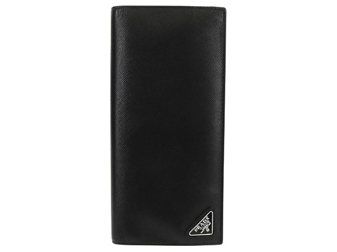Saffiano Portafoglio PRADA in pelle Safiano Nero Auth 156712V - vista 2