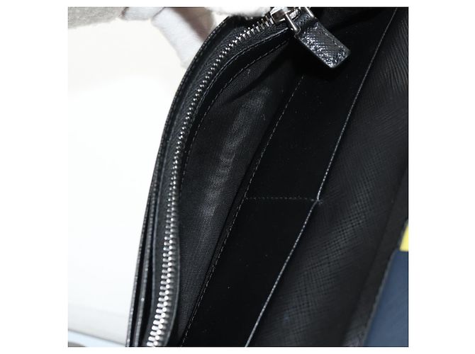 Saffiano Portafoglio PRADA in pelle Safiano Nero Auth 156712V - vista 21