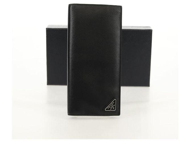 Saffiano Portafoglio PRADA in pelle Safiano Nero Auth 156712V - vista 23