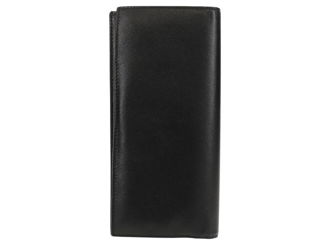 Saffiano Portafoglio PRADA in pelle Safiano Nero Auth 156712V - vista 3