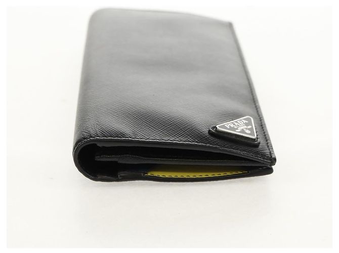 Saffiano Portafoglio PRADA in pelle Safiano Nero Auth 156712V - vista 7
