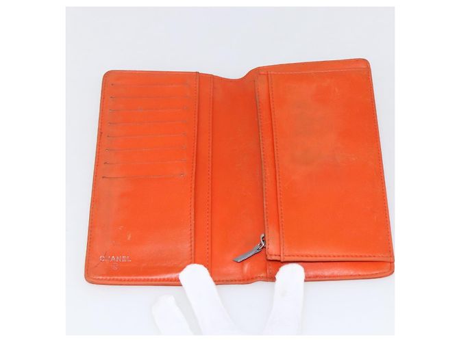 CHANEL Icon line Long Wallet Emaille Orange CC Auth bs31694 - Ansicht 14