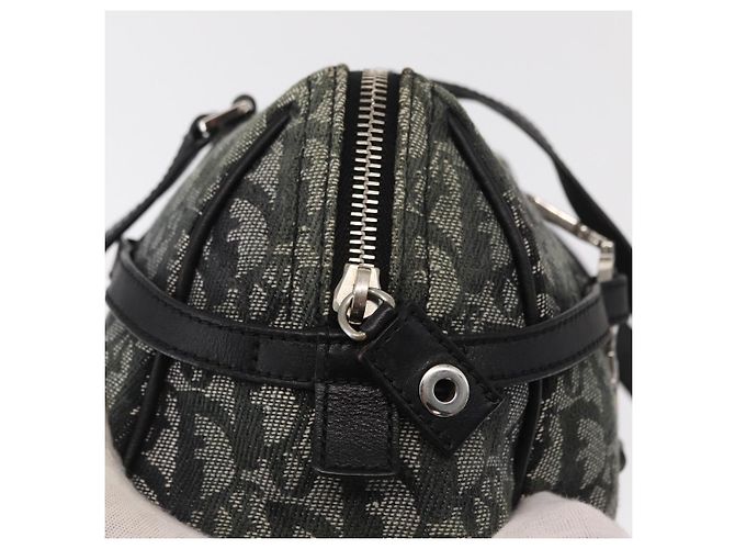 Bolso de mano de lona Trotter Christian Dior Negro Plata Auth 156495 - vista 16