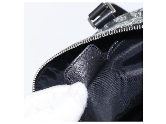 Bolso de mano de lona Trotter Christian Dior Negro Plata Auth 156495 - vista 23