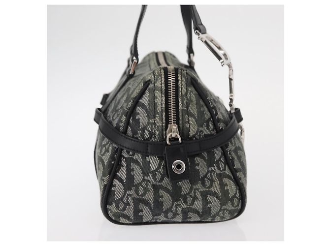 Bolso de mano de lona Trotter Christian Dior Negro Plata Auth 156495 - vista 5