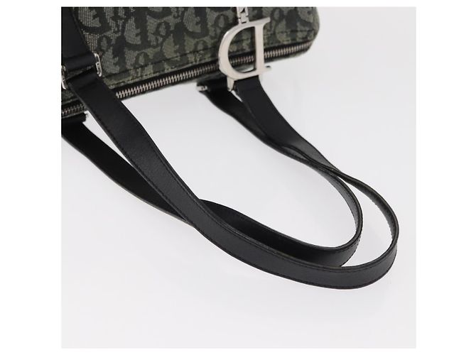 Bolso de mano de lona Trotter Christian Dior Negro Plata Auth 156495 - vista 7