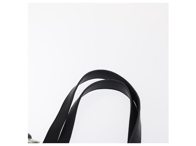 Bolso de mano de lona Trotter Christian Dior Negro Plata Auth 156495 - vista 8