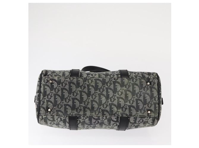 Bolso de mano de lona Trotter Christian Dior Negro Plata Auth 156495 - vista 9