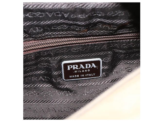 Borsa Tote PRADA Nylon Beige Argento Auth 157778 - vista 16