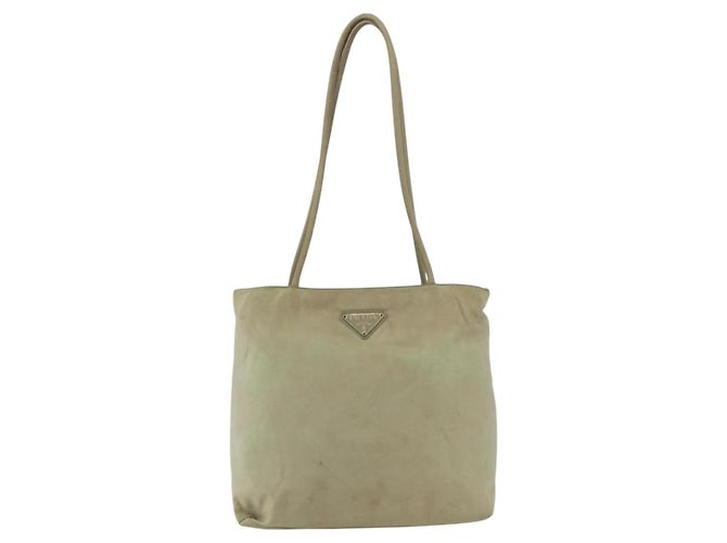 Borsa Tote PRADA Nylon Beige Argento Auth 157778 - vista 2