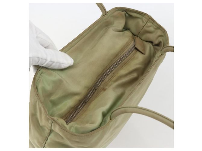 Borsa Tote PRADA Nylon Beige Argento Auth 157778 - vista 6