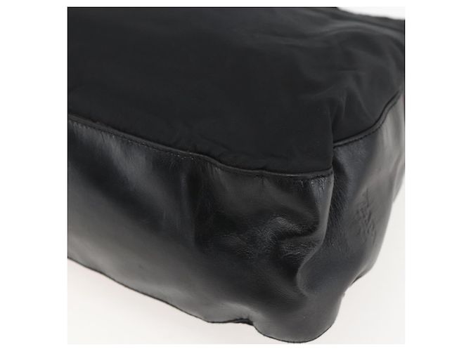 Borsa a spalla con catena Prada in nylon nero argento autentica kk583 - vista 12