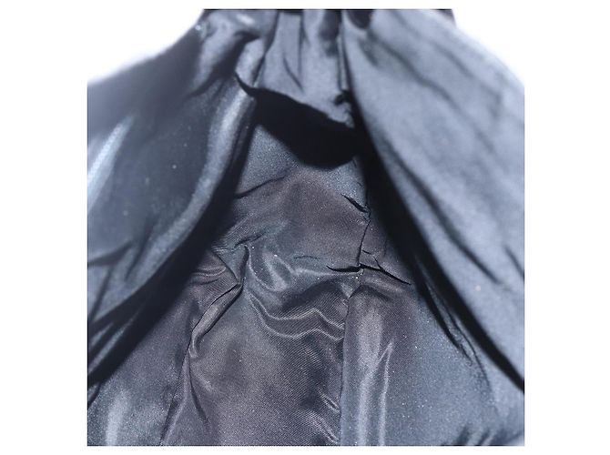 Borsa a spalla con catena Prada in nylon nero argento autentica kk583 - vista 17