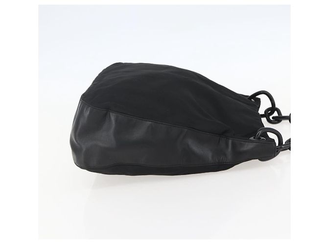 Borsa a spalla con catena Prada in nylon nero argento autentica kk583 - vista 5