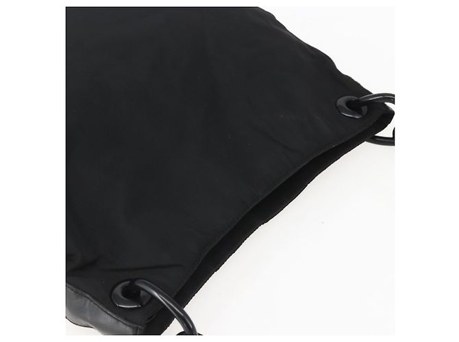 Borsa a spalla con catena Prada in nylon nero argento autentica kk583 - vista 6