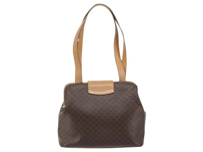 Céline Bolsa tote em lona Macadam CELINE em couro PVC marrom dourado Auth bs31514 - vista 3