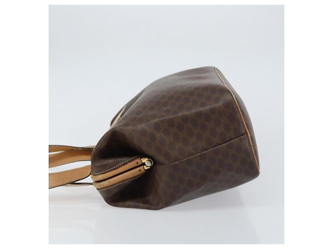 Céline Bolsa tote em lona Macadam CELINE em couro PVC marrom dourado Auth bs31514 - vista 5