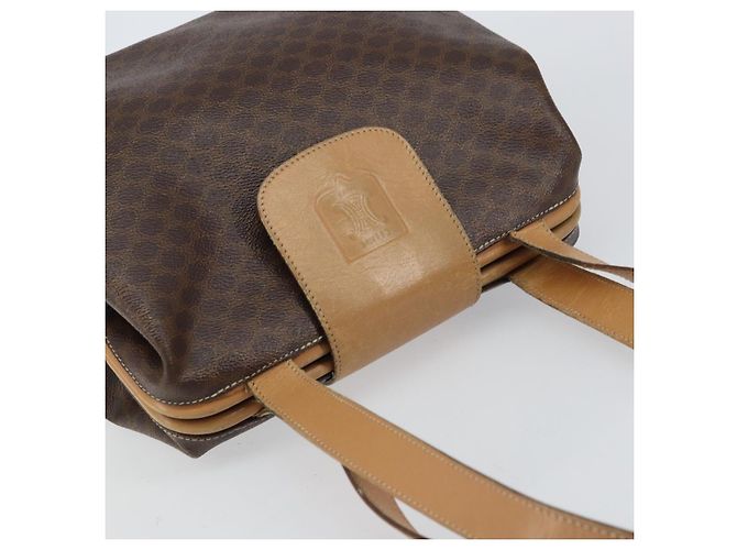 Céline Bolsa tote em lona Macadam CELINE em couro PVC marrom dourado Auth bs31514 - vista 6