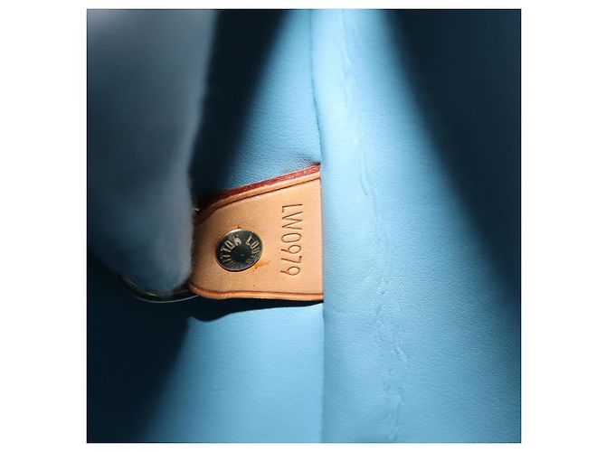 LOUIS VUITTON Borsa a Mano Monogram Vernis Houston Blu Baby M91005 LV Auth ka537 Blu chiaro - vista 12