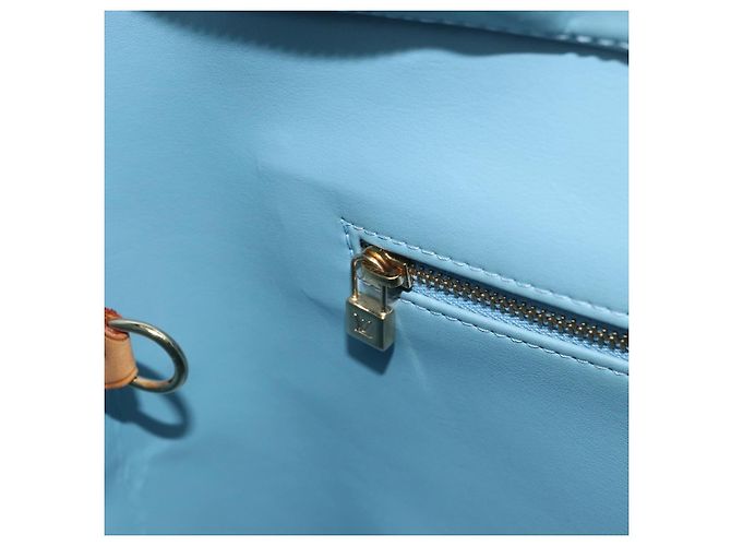 LOUIS VUITTON Borsa a Mano Monogram Vernis Houston Blu Baby M91005 LV Auth ka537 Blu chiaro - vista 21