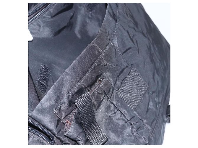 Bolsa de Ombro PRADA Nylon Preto Prata Autêntica 151621 - vista 11
