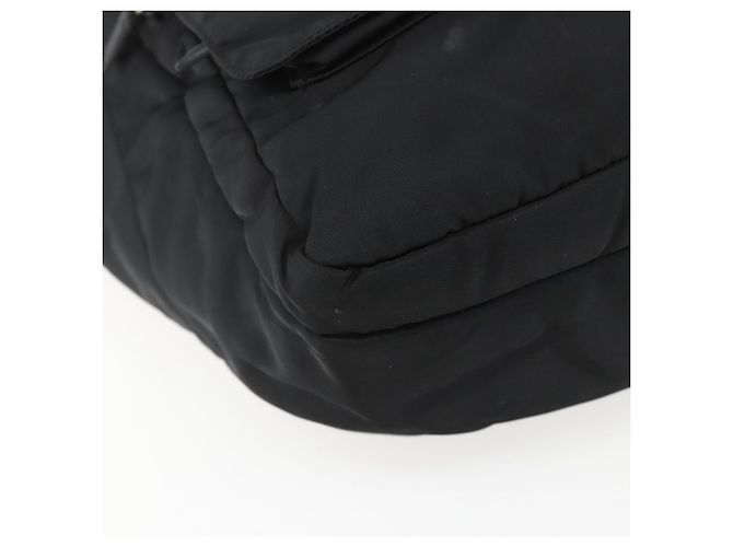 Bolsa de Ombro PRADA Nylon Preto Prata Autêntica 151621 - vista 15
