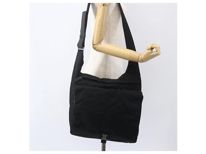Bolsa de Ombro PRADA Nylon Preto Prata Autêntica 151621 - vista 24