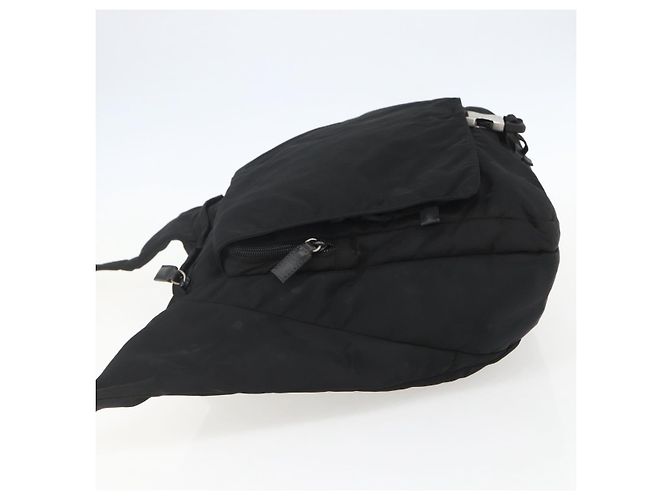 Bolsa de Ombro PRADA Nylon Preto Prata Autêntica 151621 - vista 3