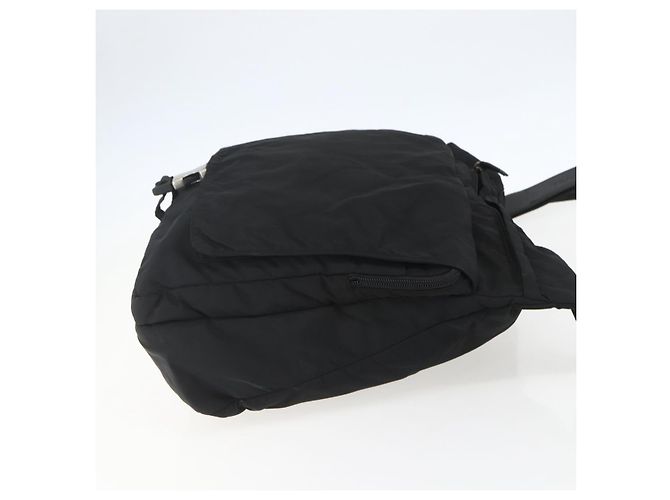 Bolsa de Ombro PRADA Nylon Preto Prata Autêntica 151621 - vista 4