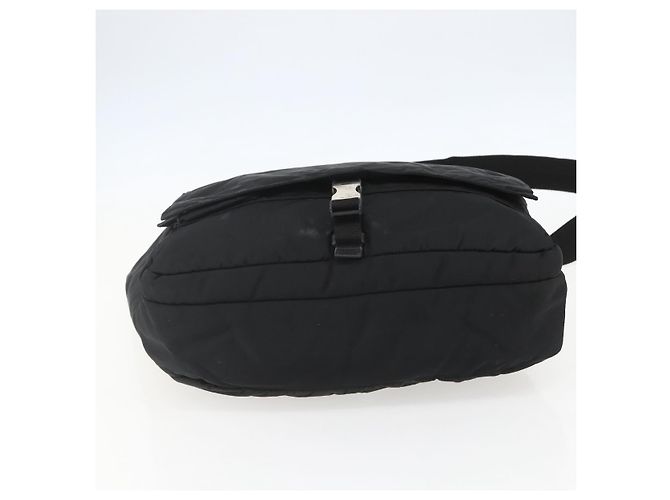 Bolsa de Ombro PRADA Nylon Preto Prata Autêntica 151621 - vista 5