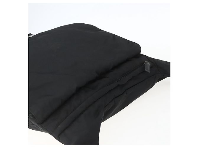Bolsa de Ombro PRADA Nylon Preto Prata Autêntica 151621 - vista 6