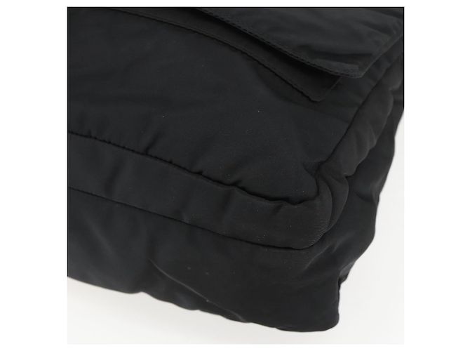 Bolsa de Ombro PRADA Nylon Preto Prata Autêntica 151621 - vista 8