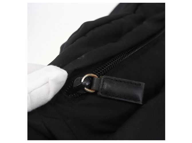 Bolsa de Ombro PRADA Nylon Preto Prata Autêntica 151621 - vista 9