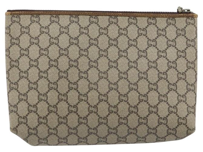 GUCCI GG Plus Supreme Clutch Bag PVC Beige Auth 151524 - vista 2