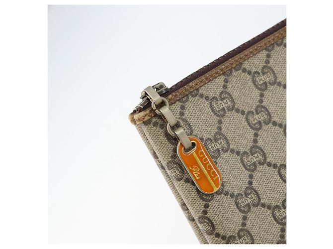 GUCCI GG Plus Supreme Clutch Bag PVC Beige Auth 151524 - vista 9