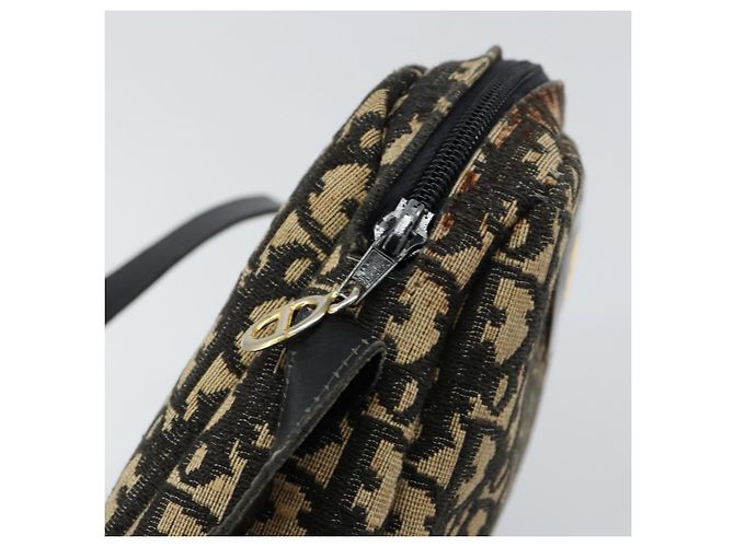 Borsa a Spalla in Tela Trotter Christian Dior Nero Oro Auth 155999 D'oro - vista 11
