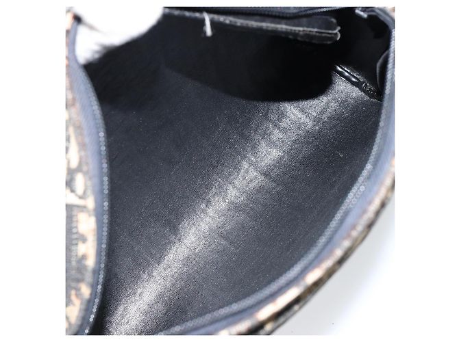 Borsa a Spalla in Tela Trotter Christian Dior Nero Oro Auth 155999 D'oro - vista 12