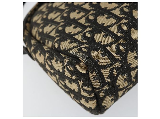 Borsa a Spalla in Tela Trotter Christian Dior Nero Oro Auth 155999 D'oro - vista 16