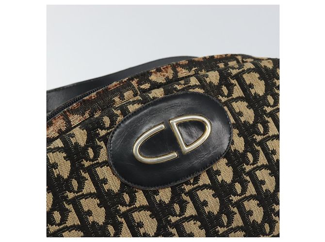 Borsa a Spalla in Tela Trotter Christian Dior Nero Oro Auth 155999 D'oro - vista 17