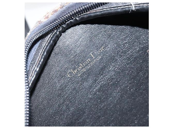Borsa a Spalla in Tela Trotter Christian Dior Nero Oro Auth 155999 D'oro - vista 18
