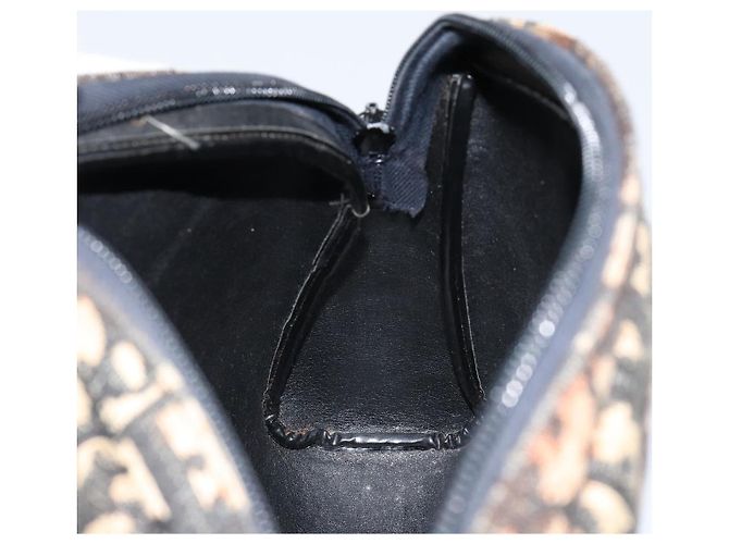 Borsa a Spalla in Tela Trotter Christian Dior Nero Oro Auth 155999 D'oro - vista 19