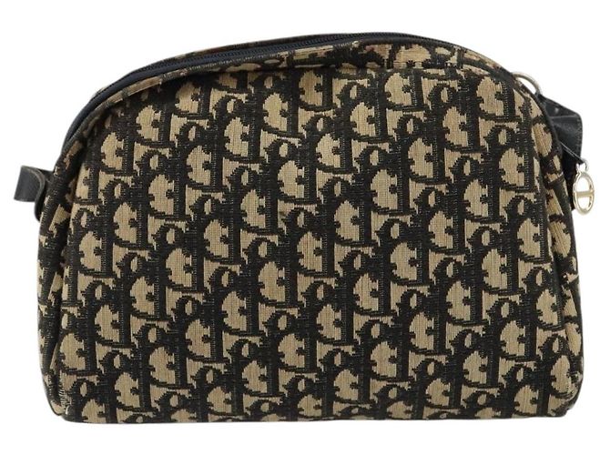 Borsa a Spalla in Tela Trotter Christian Dior Nero Oro Auth 155999 D'oro - vista 2