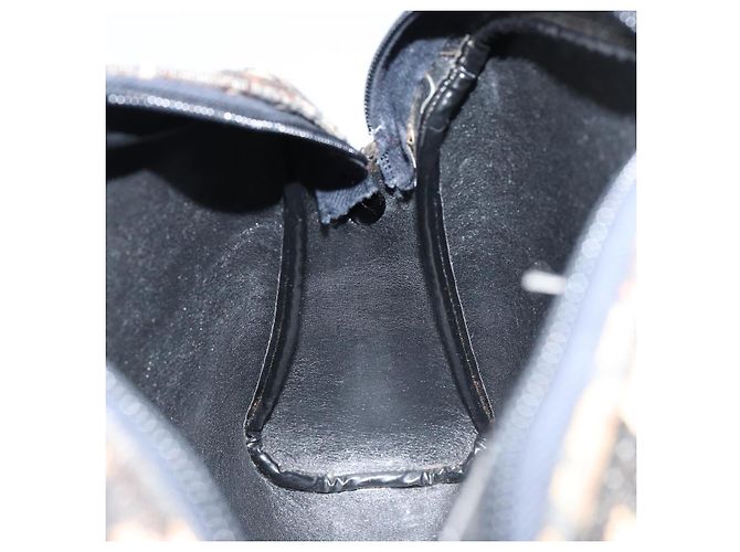 Borsa a Spalla in Tela Trotter Christian Dior Nero Oro Auth 155999 D'oro - vista 20
